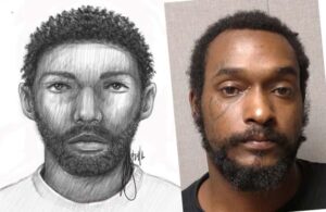Murder suspect sketch + identified suspect.